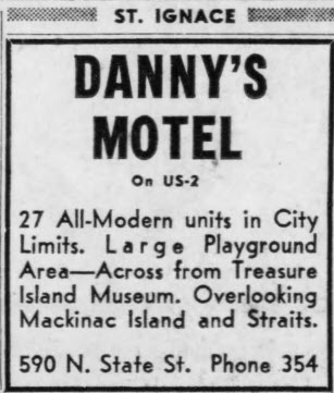 Driftwood Motel (Dannys Motel) - 1961 Ad